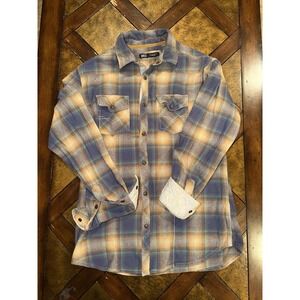 BKE Pearl Snap Plaid Flannel Western Shirt Men's Medium Athletic Fit Rare